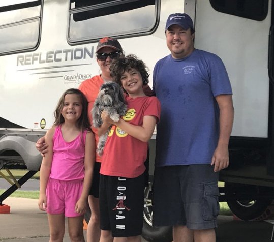 Allison Williams and her family on a RV vacation