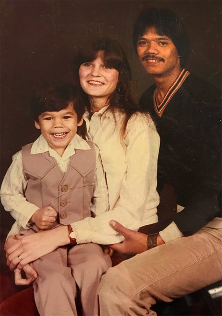 Gary with his parents